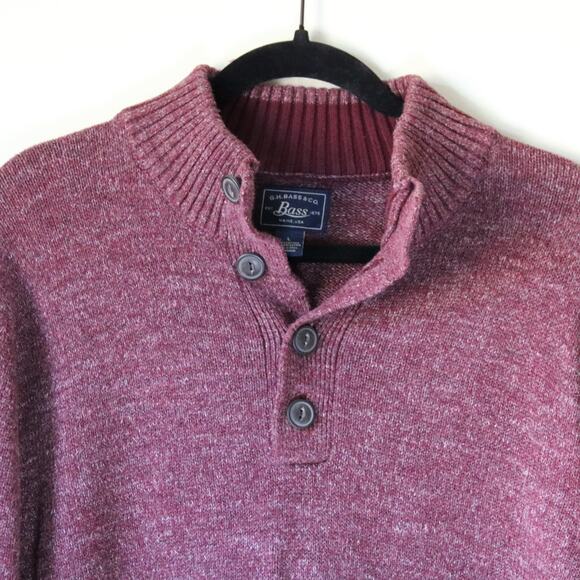 Men's GH Bass Co Long Sleeve Henley Sweater Large - Picture 2 of 5